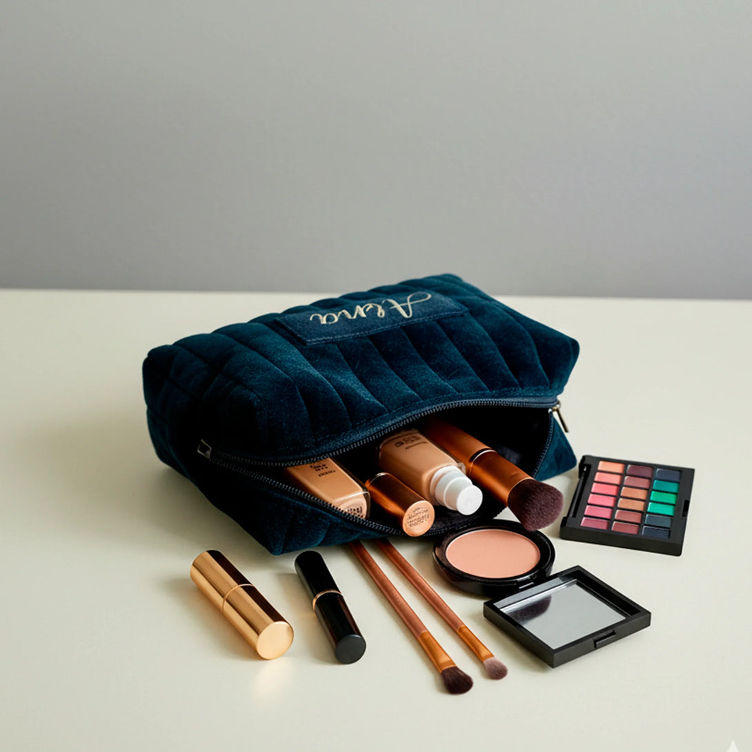 Personalized leather wallet and belt gift set for men displayed on white surface